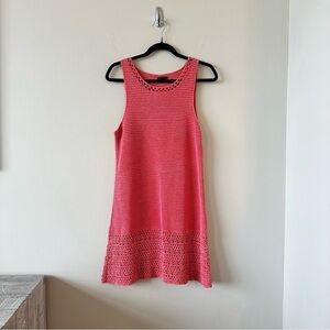 Theory-Knit/Crochet Coral/Pinky Spring/Summer Dress (Size:Small)